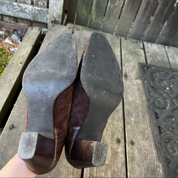 Coldwater Creek Leather Suede Ankle Western Boots Sz 9 - Picture 12 of 14